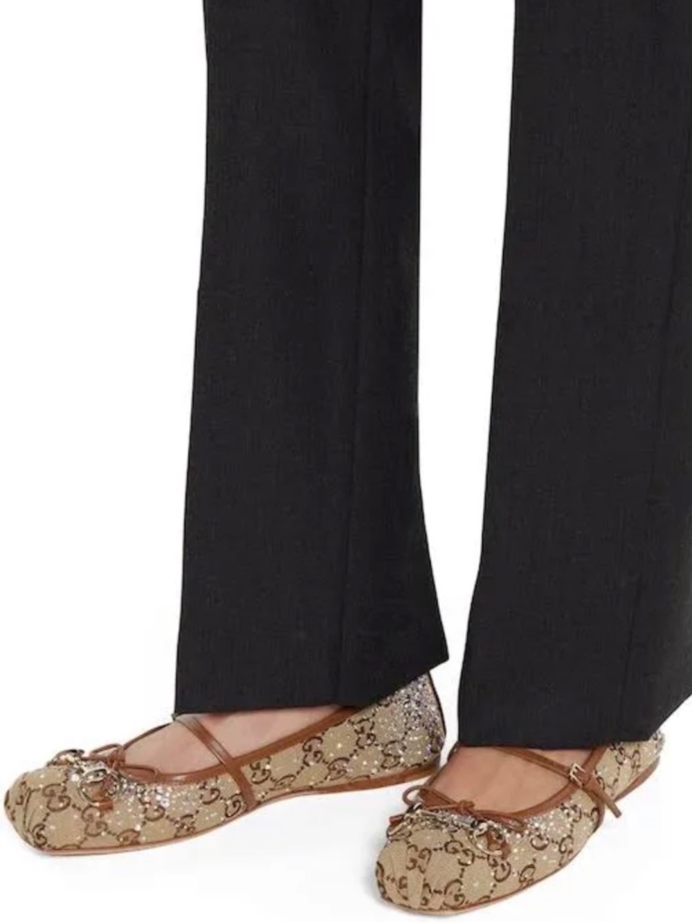Gucci Crystal Horsebit Ballet Flats